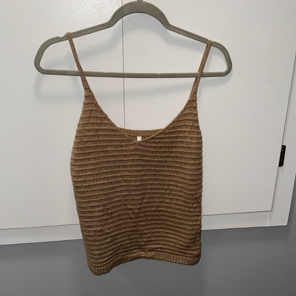 Brown/tan knit tank top